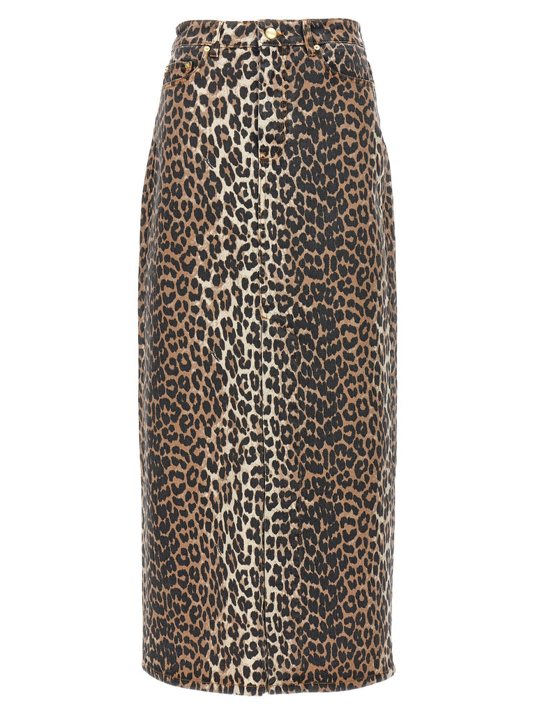 Animal print long skirt