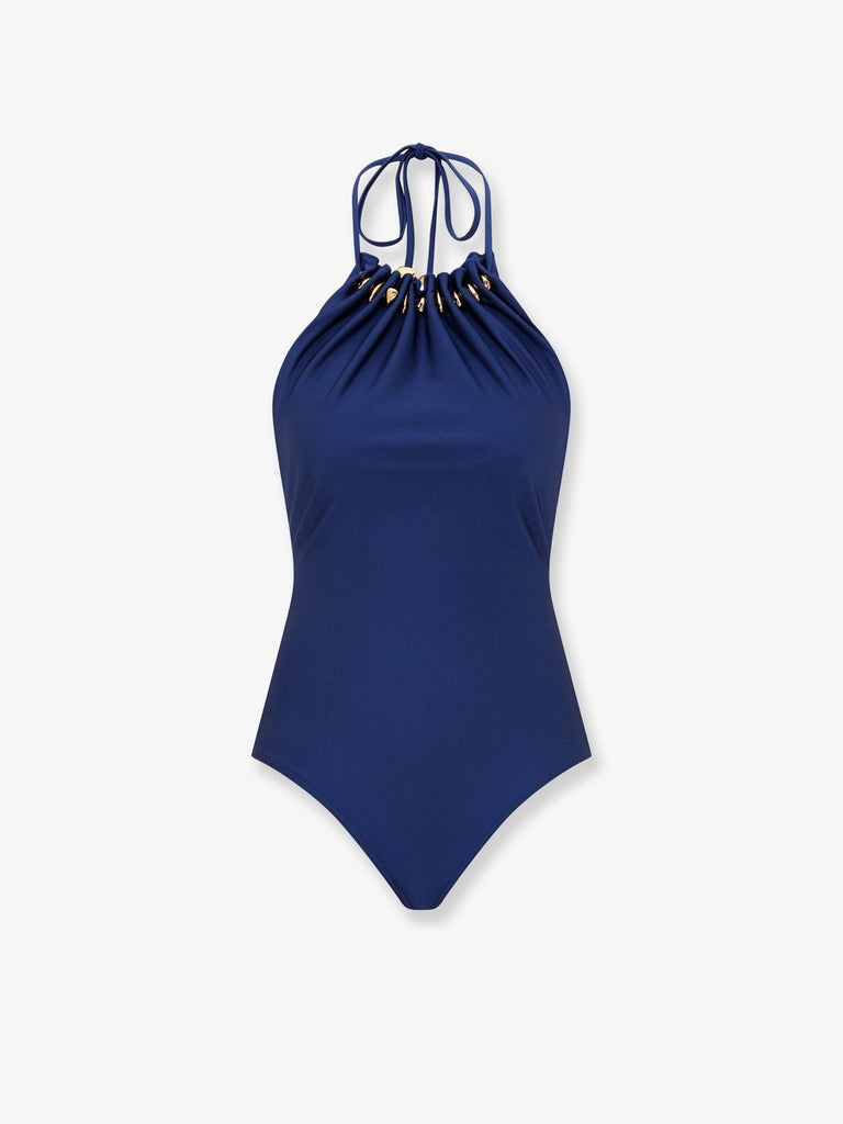 Aster one-piece swimsuit in shiny nylon with bead detail