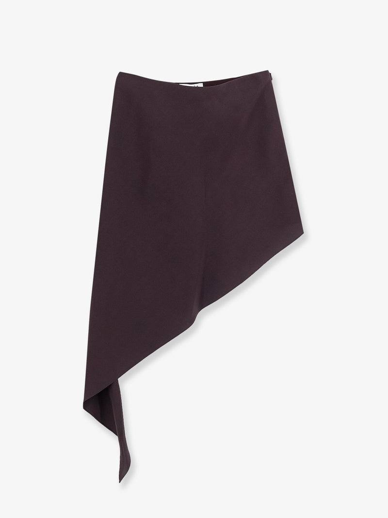 Asymmetric paper and viscose skirt