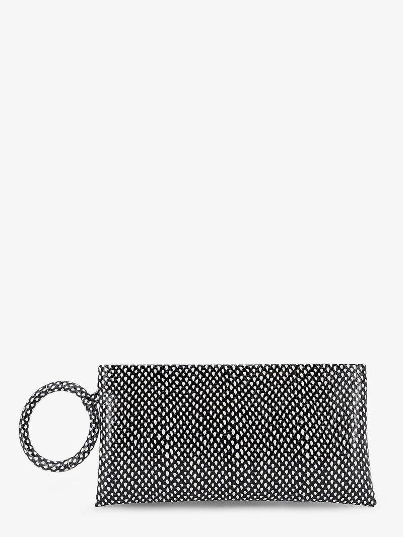 Aura leather clutch bag with snake motif