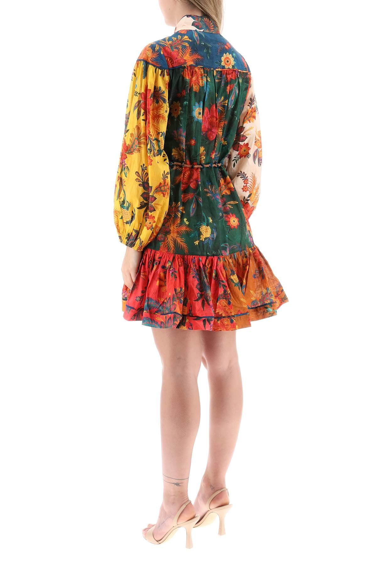 Zimmermann Mini Dress With Balloon Sleeves   Multicolor