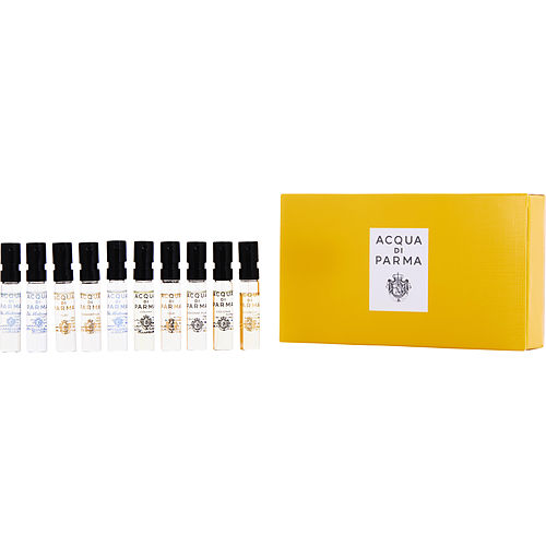 ACQUA DI PARMA VARIETY - 10 PIECE VARIETY WITH COLONIA & COLONIA ESSENZA & COLONIA PURA & ARANCIA DI CAPRI & FICO DI AMALFI & MIRTO DI PANAREA & YUZU & OSMANTHUS & QUERCIA & OUD AND ALL ARE VIALS SPRAY 0.05 OZ