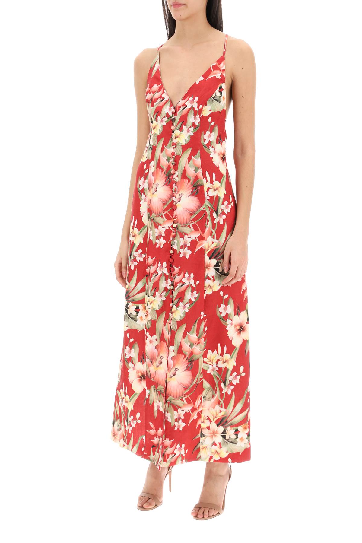 Zimmermann Lexi Floral Slip Dress   Red