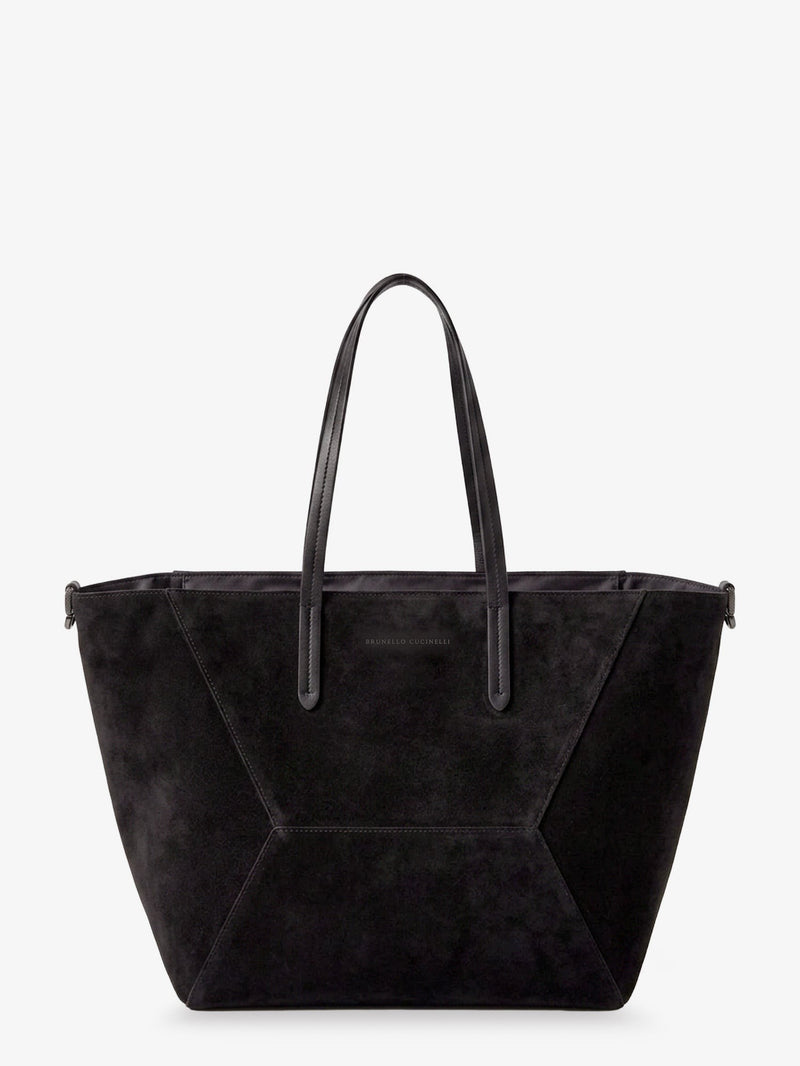 BC Duo suede shoulder bag with engraved logo