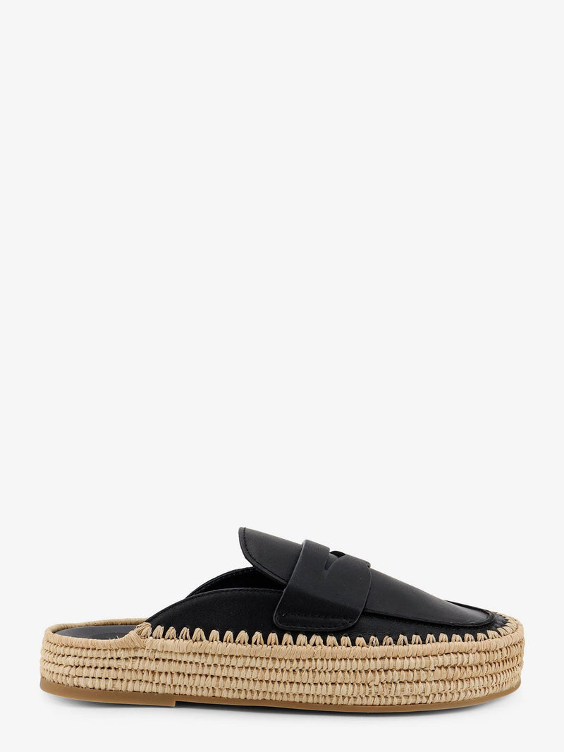 Belinda leather and raffia sandals