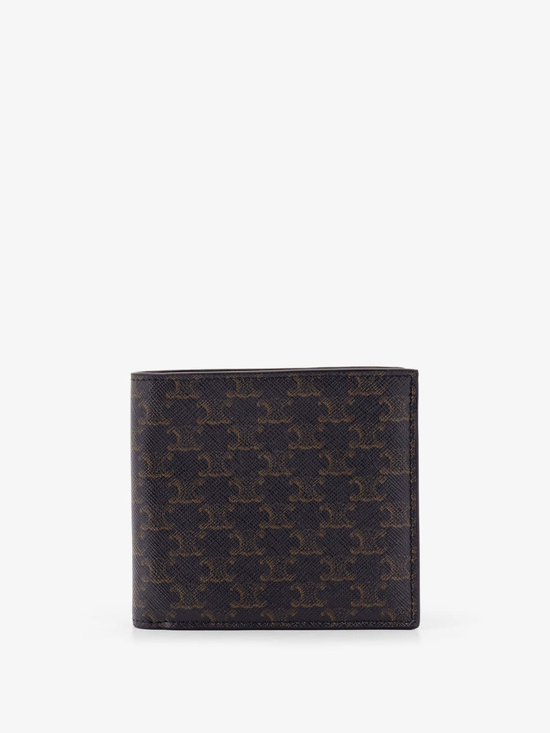 Bifold Triomphe coated canvas and leather wallet
