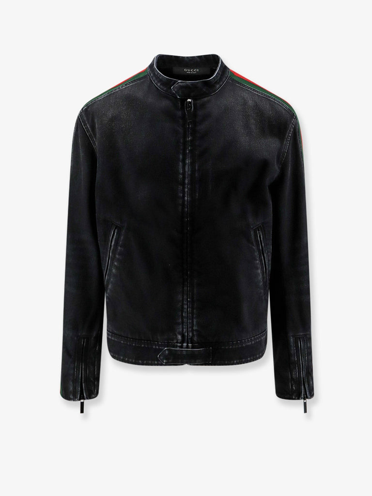 Black denim jacket certified cotton jacket with a faded effect
