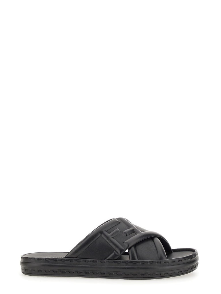 BLACK LEATHER SANDAL
