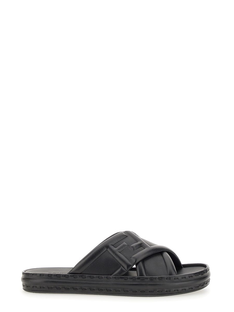 BLACK LEATHER SANDAL