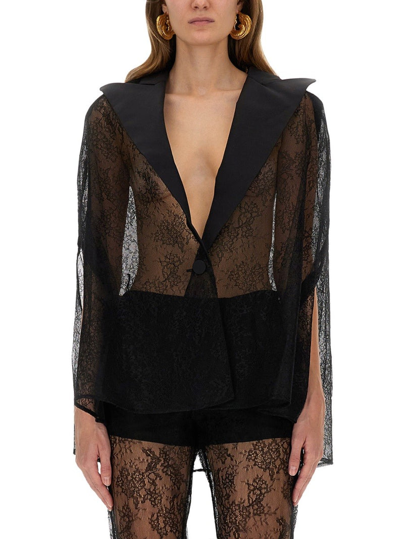 BLAZER-INSPIRED LACE CAPE