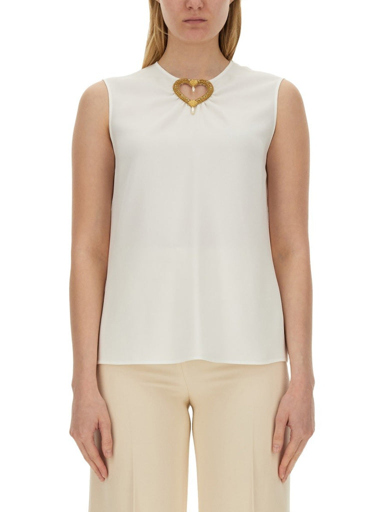 BLOUSE WITH HEART APPLIQUE