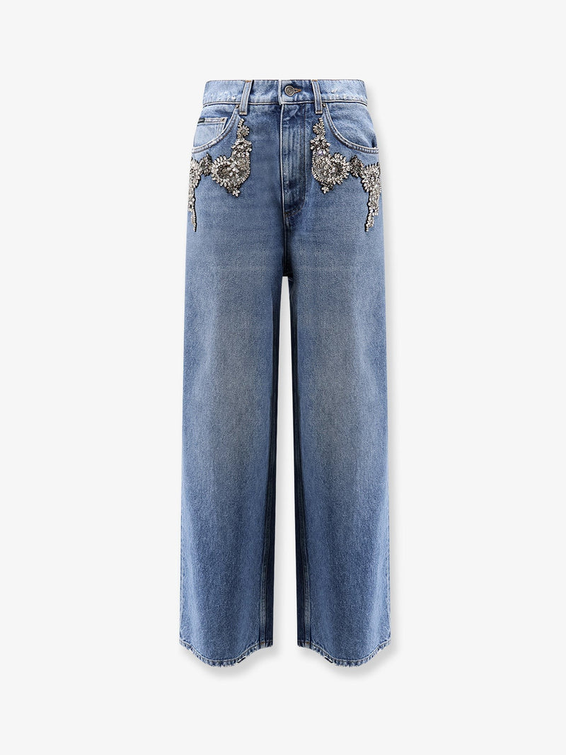Blue denim jeans
