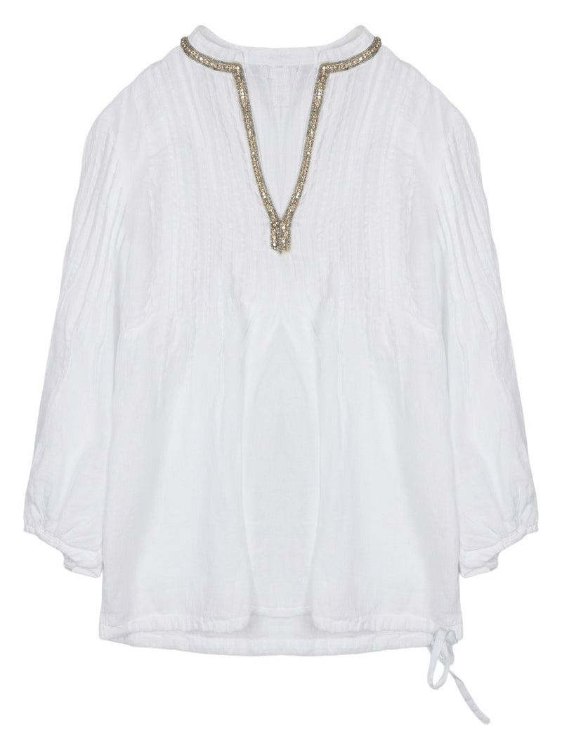 BLUSA IN LINO CON STRASS