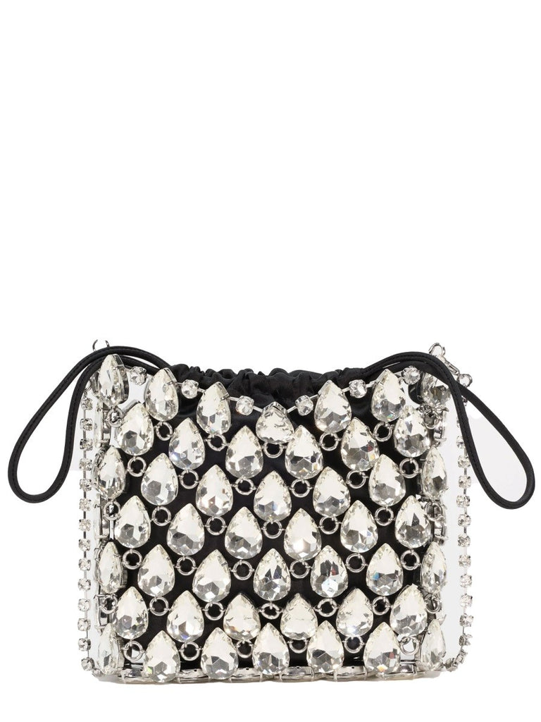 BORSA MINI IN MAGLIA METALLICA CON CRISTALLI