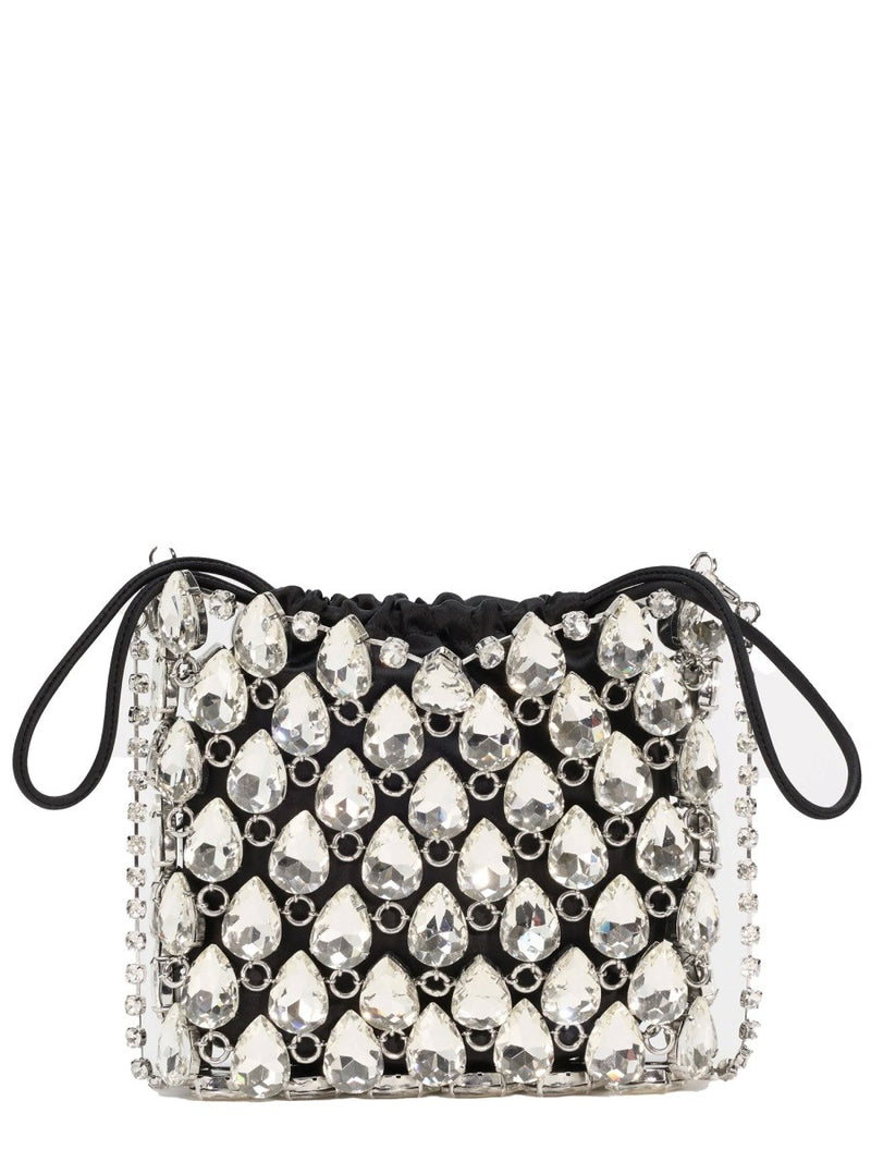 BORSA MINI IN MAGLIA METALLICA CON CRISTALLI