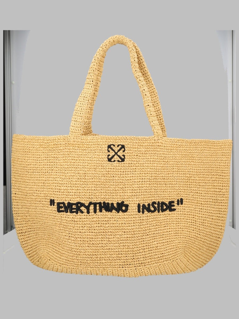 BORSA TOTE IN RAFIA CON RICAMO