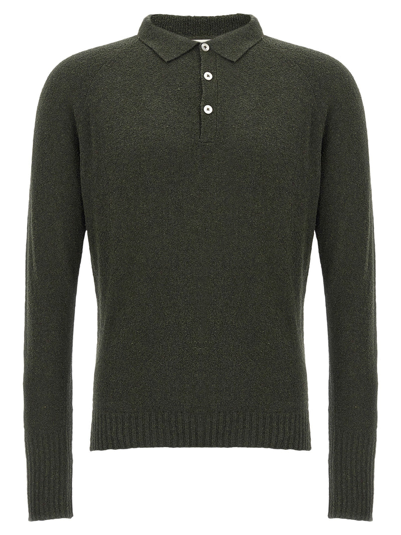 Bouclé cotton polo shirt