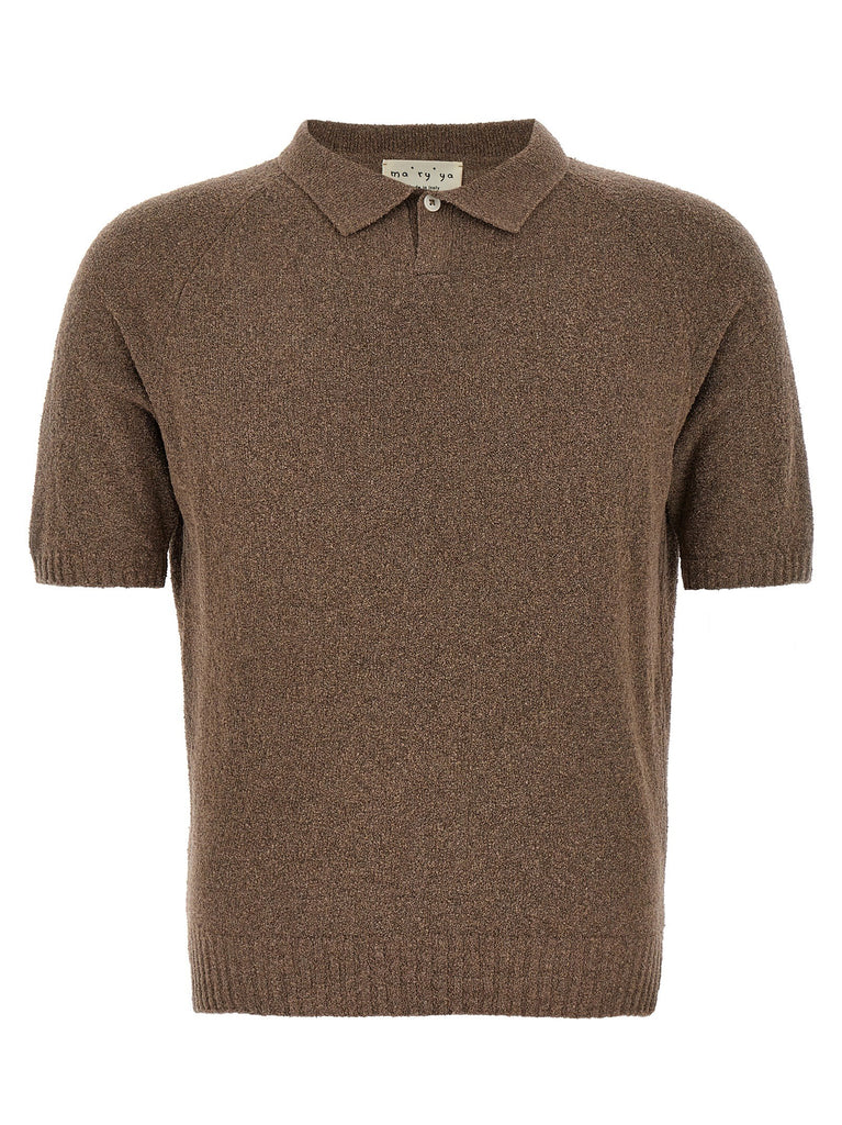 Bouclé cotton polo shirt