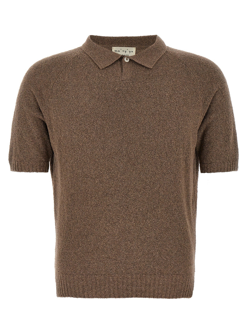 Bouclé cotton polo shirt