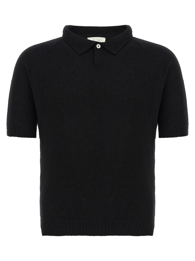 Bouclé cotton polo shirt