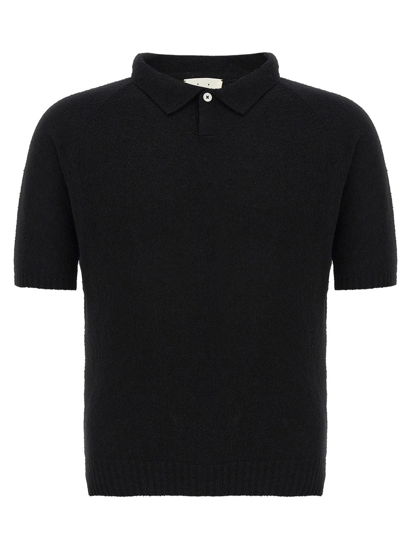 Bouclé cotton polo shirt