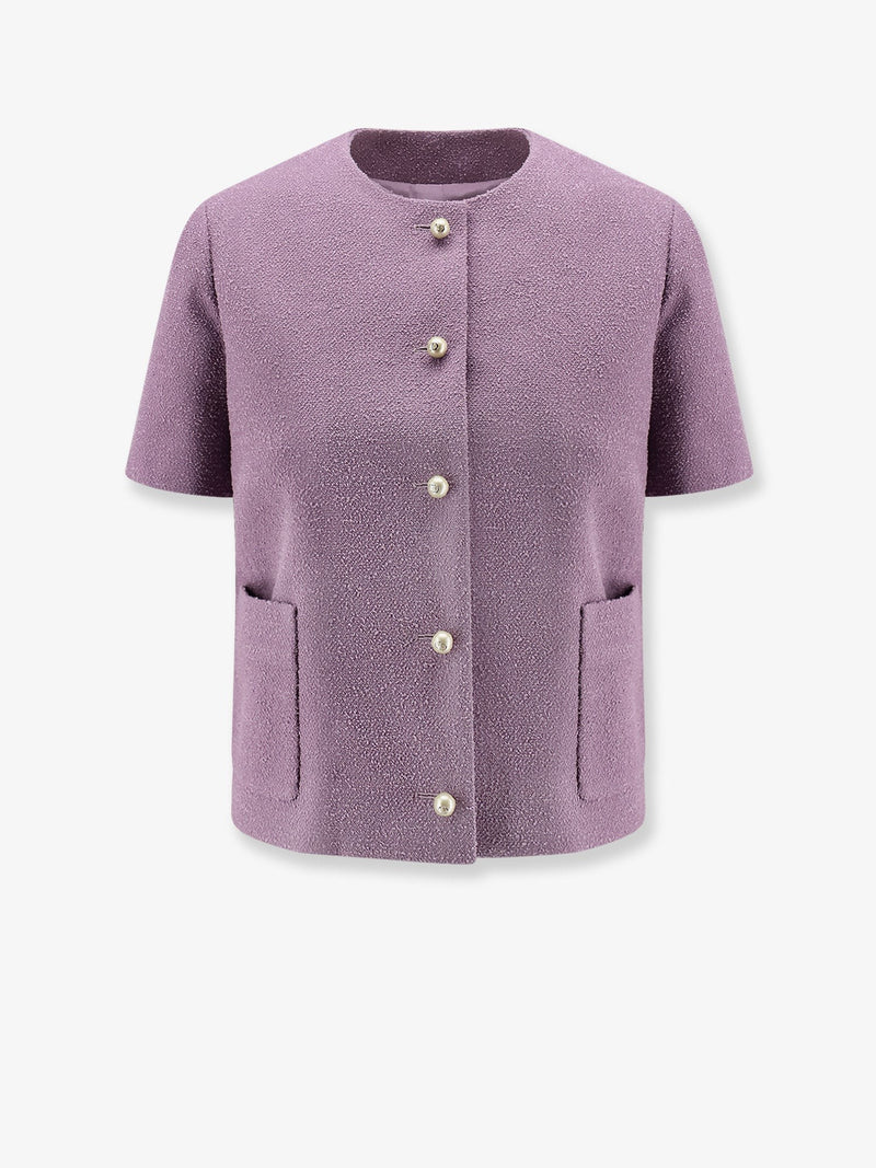 Bouclé virgin wool blend blazer