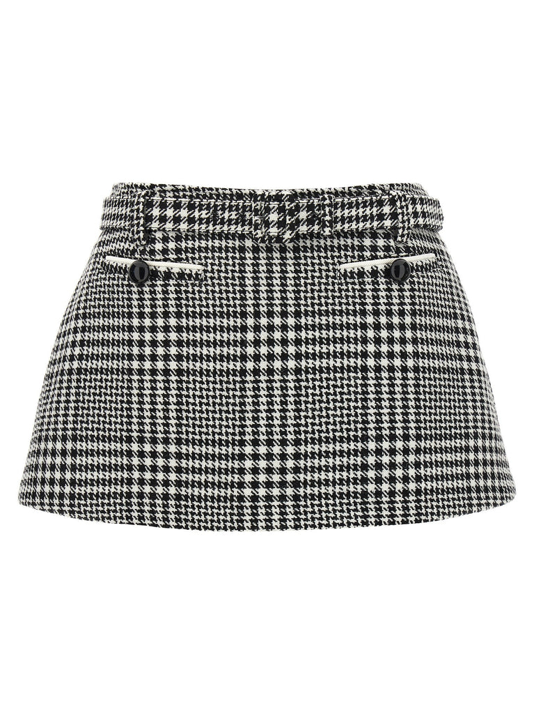 Bouclé wool skort