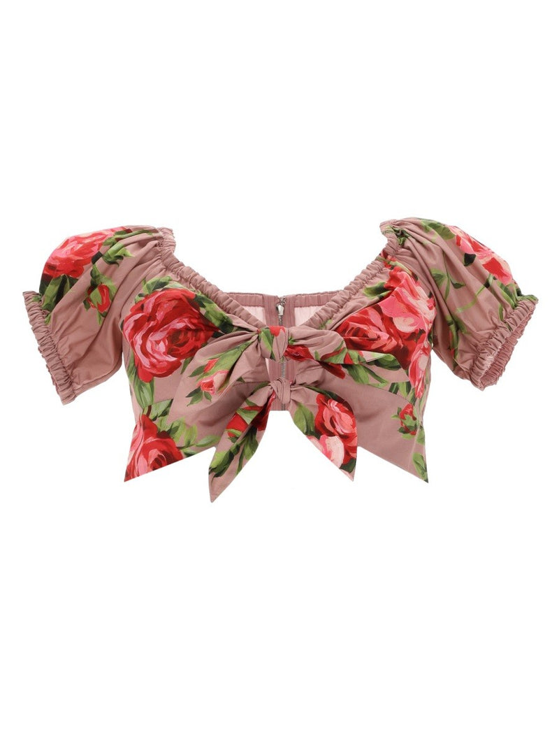 "BOUQUET ROSE" PRINT TOP
