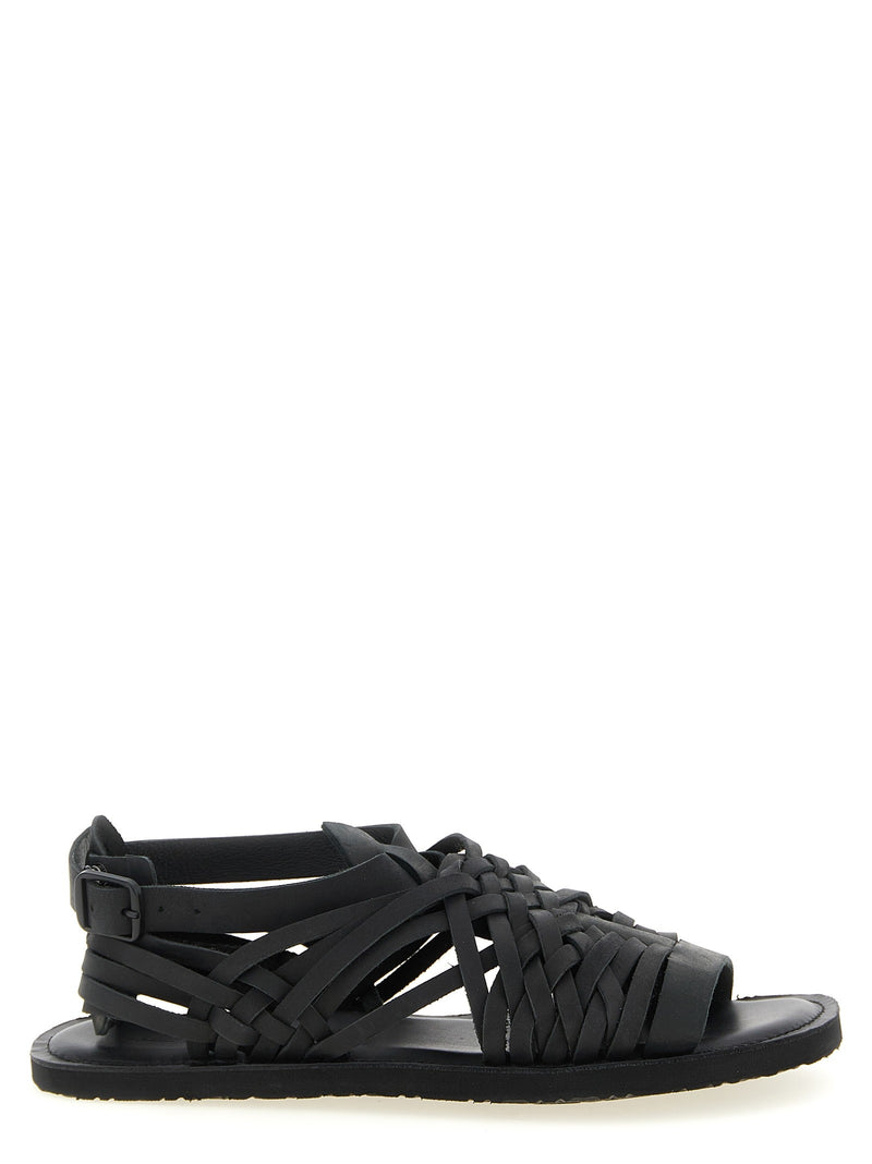 Braided leather sandals