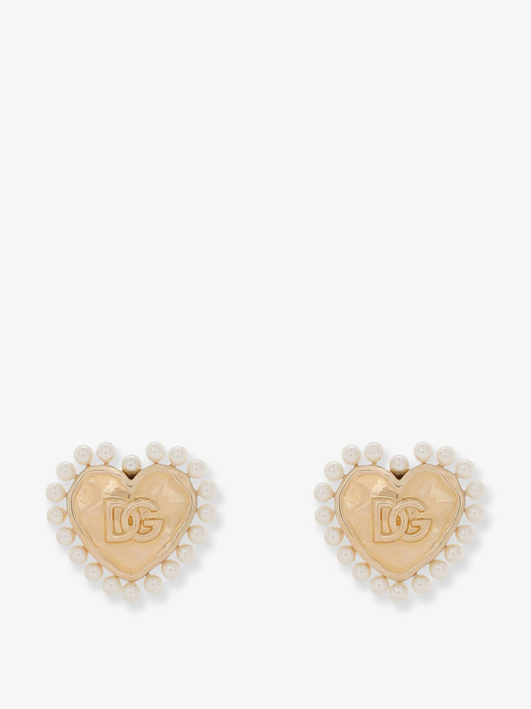 Brass earrings with bead detail