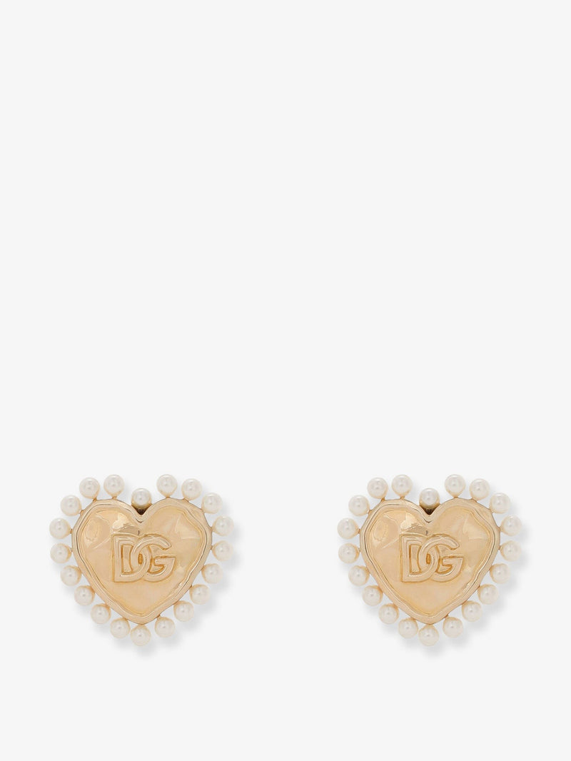 Brass earrings with bead detail