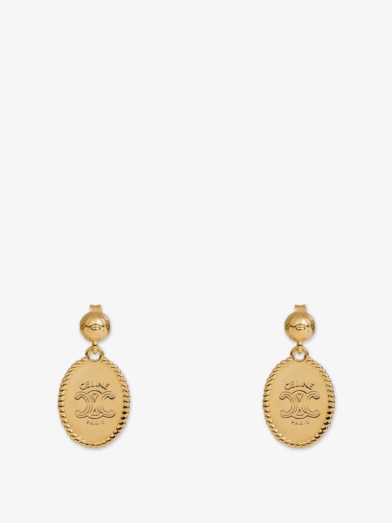 Brass earrings with gold finish