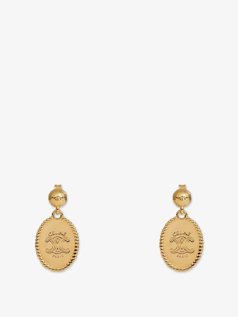 Brass earrings with gold finish