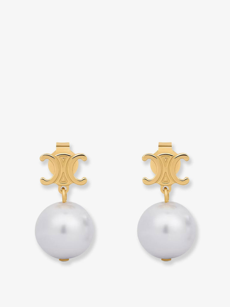 Brass earrings with pearls