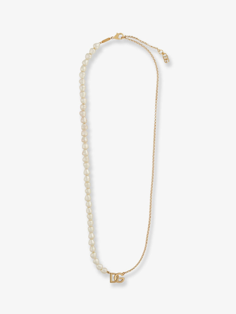 Brass necklace with pearls and DG logo