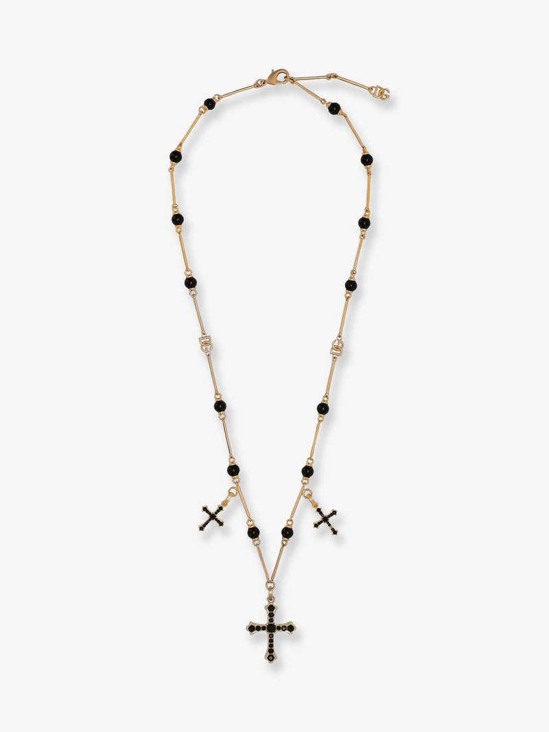 Brass rosary with cross charms