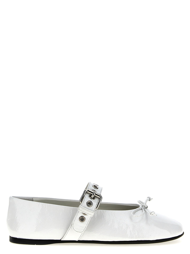 Buckle and bow ballet flats