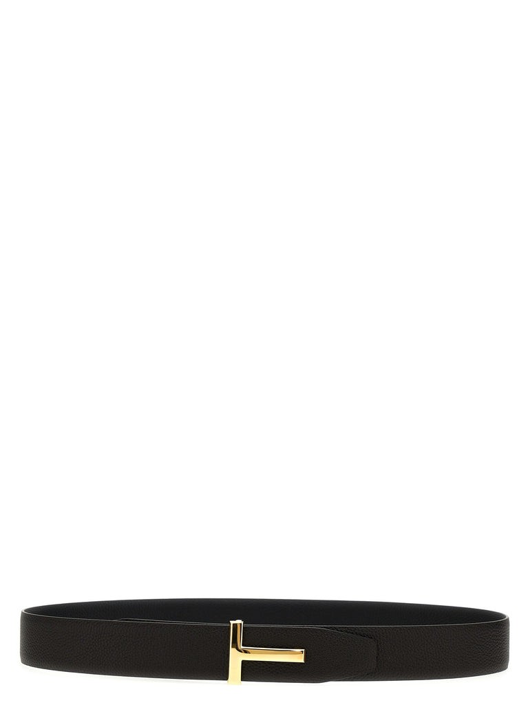 Buckle logo reversible belt