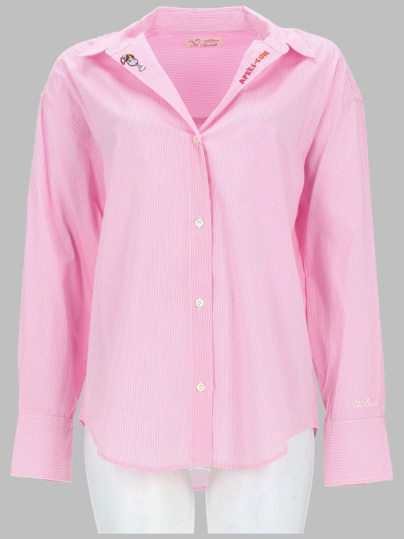 CAMICIA A RIGHE CON RICAMO