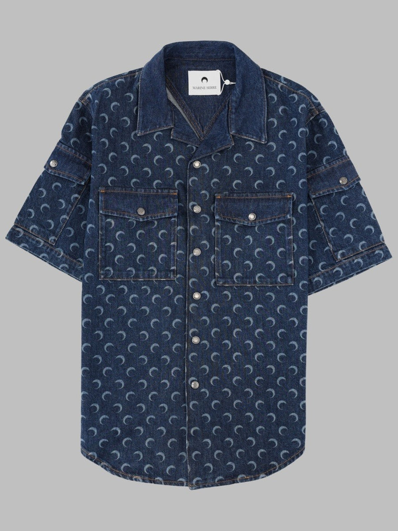 CAMICIA IN DENIM CON STAMPA ALL OVER