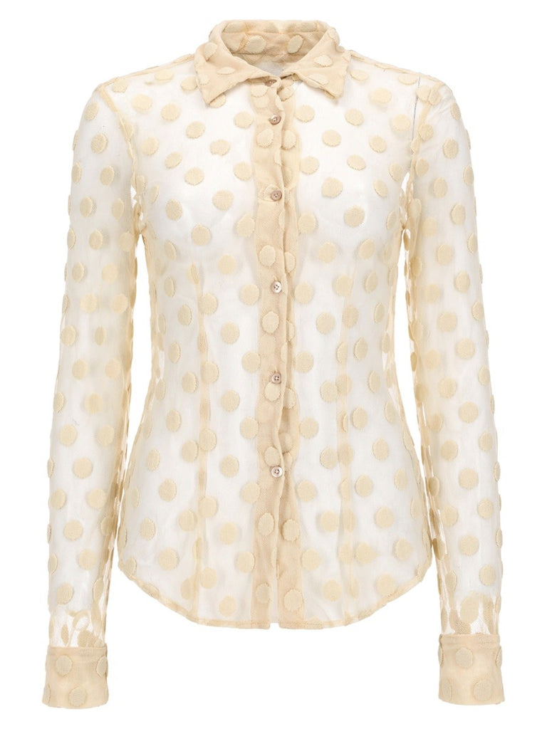 CAMICIA IN MESH A POIS