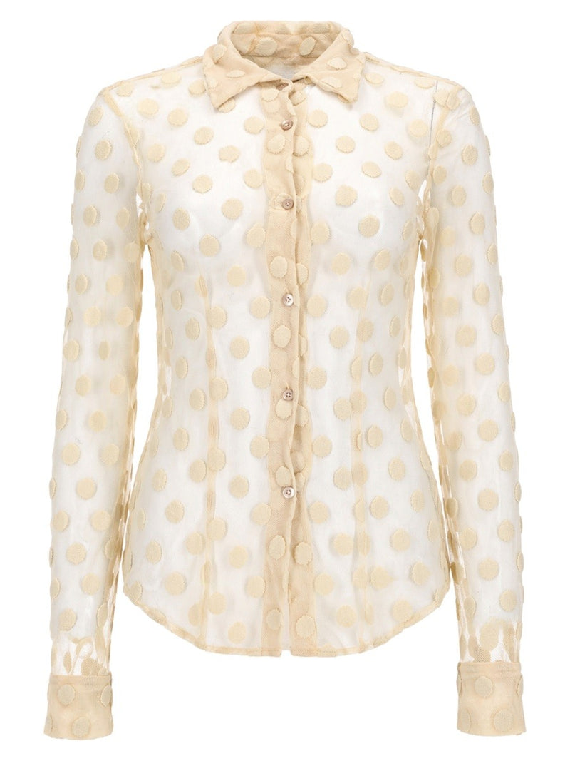 CAMICIA IN MESH A POIS