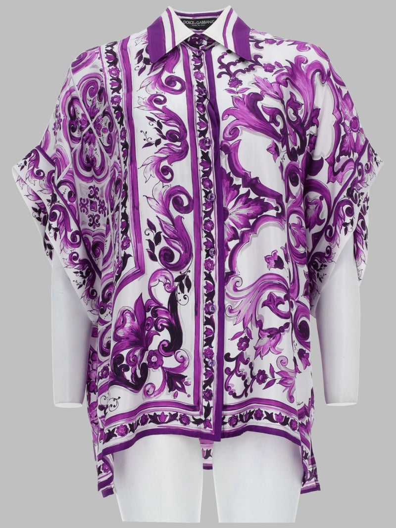 CAMICIA IN TWILL STAMPA MAIOLICA