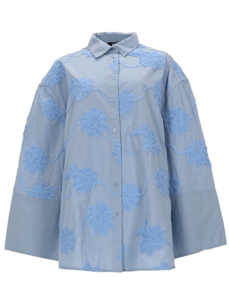 CAMICIA OVERSIZE CON DETTOGLIO FLOREALE