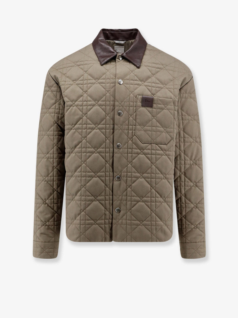 Cannage Shirt/Jacket with Dior patch and leather collar