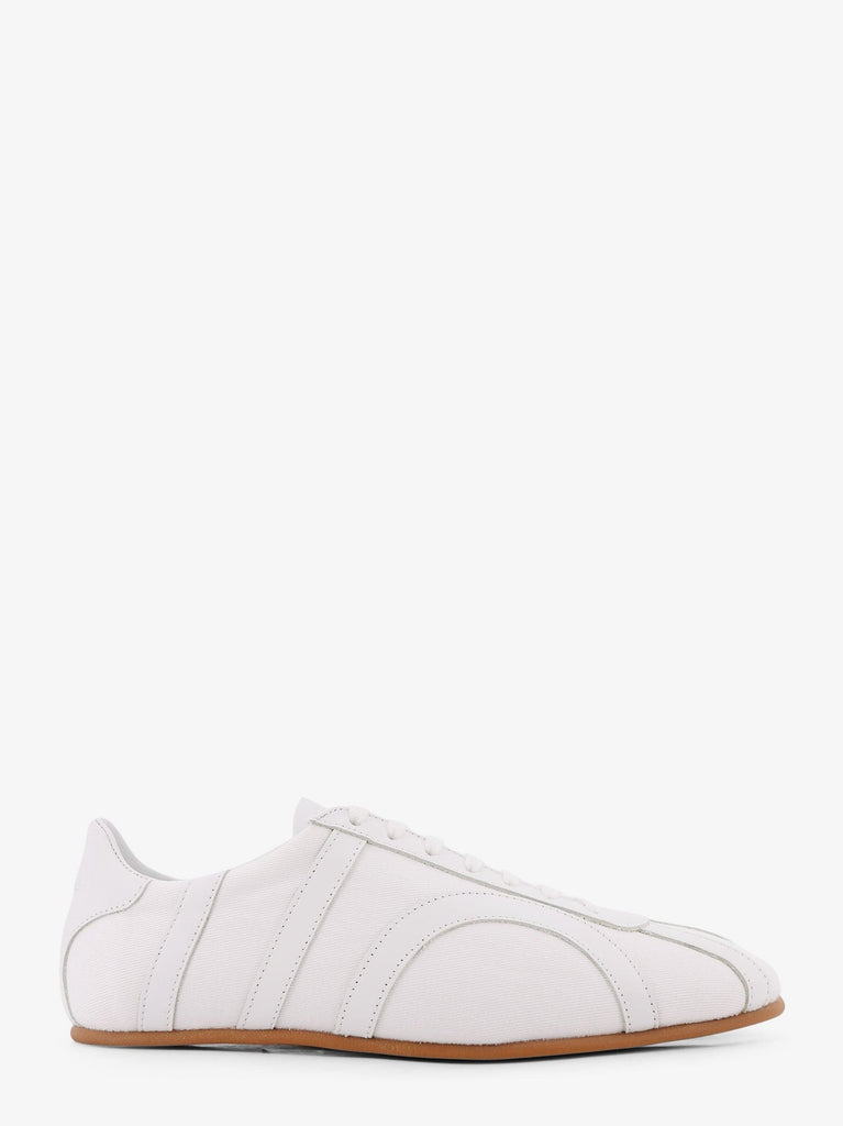 Canvas low-top sneakers with leather profiles
