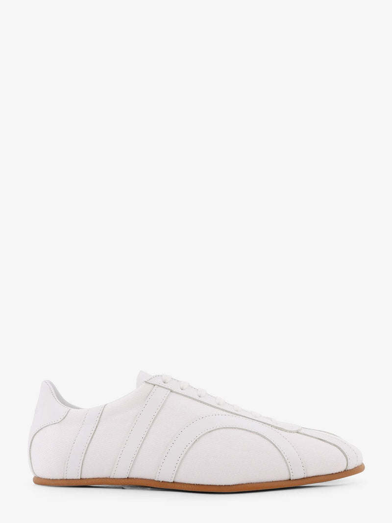 Canvas low-top sneakers with leather profiles