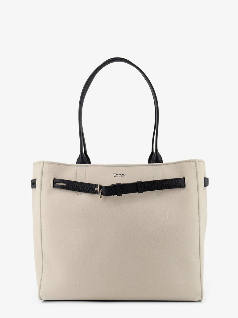 Canvas shoulder bag with engraved logo on the front