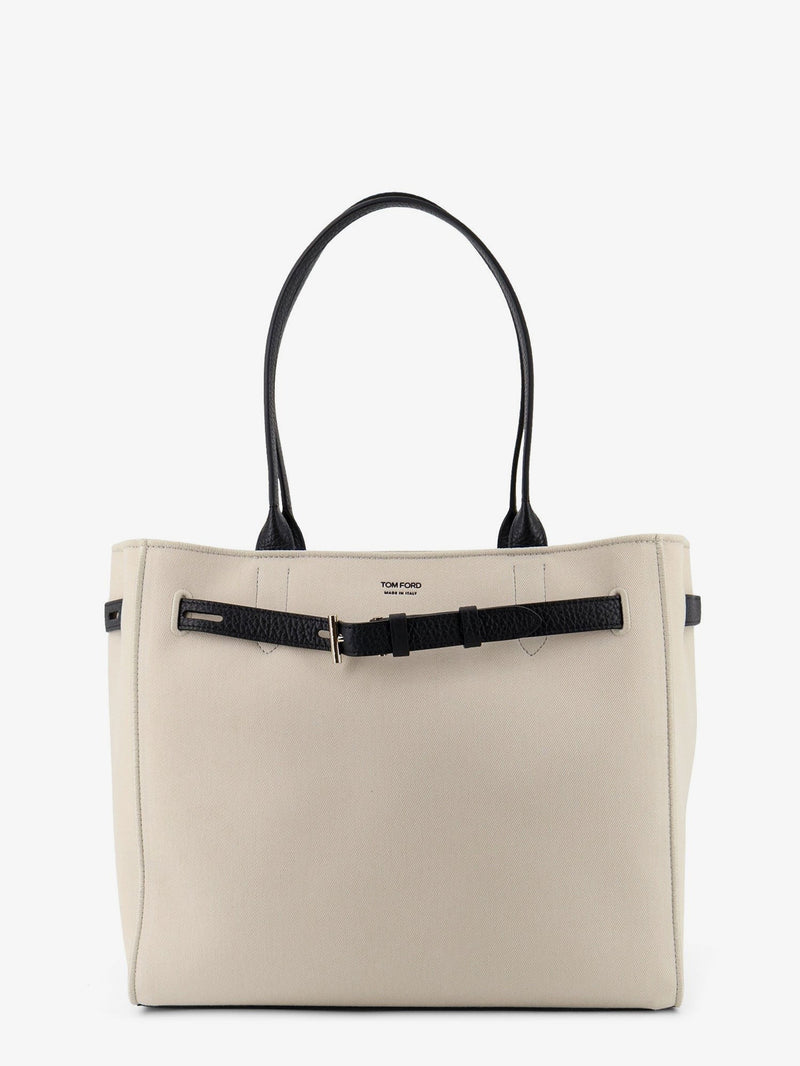 Canvas shoulder bag with engraved logo on the front