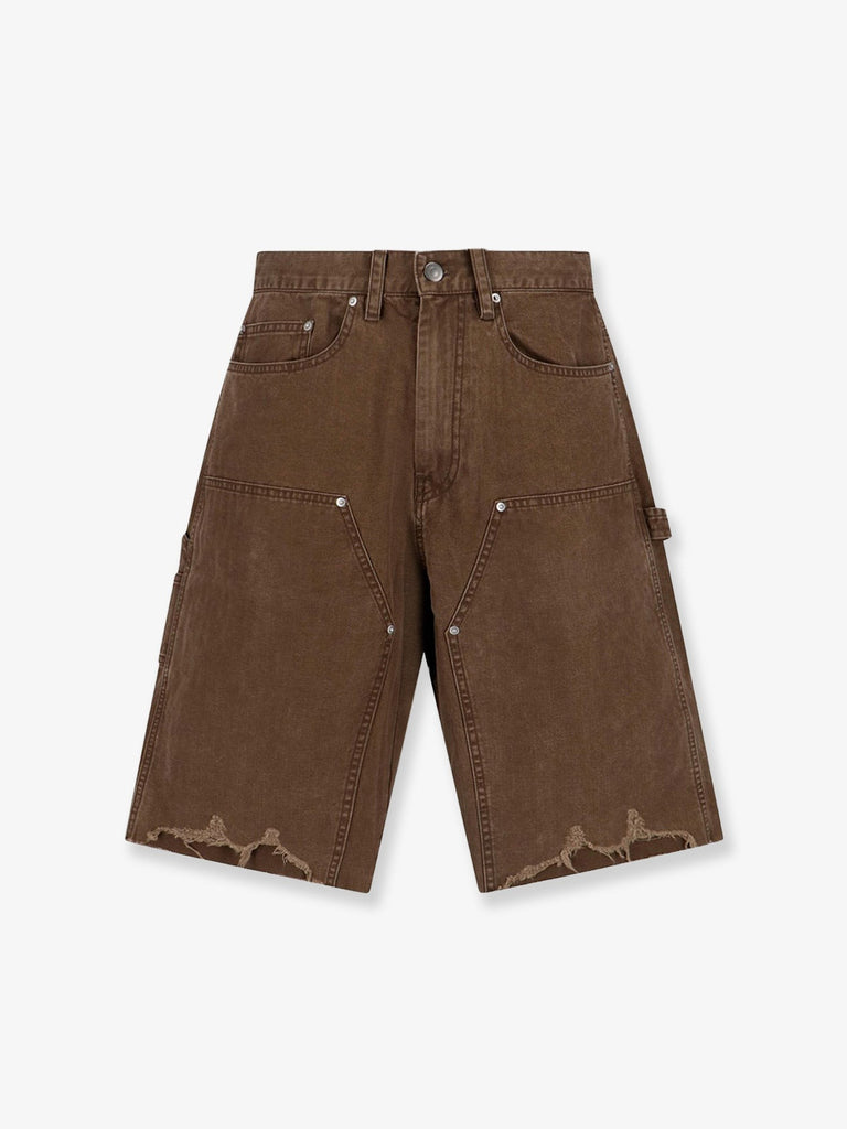 Cargo cotton bermuda shorts with distressed effect